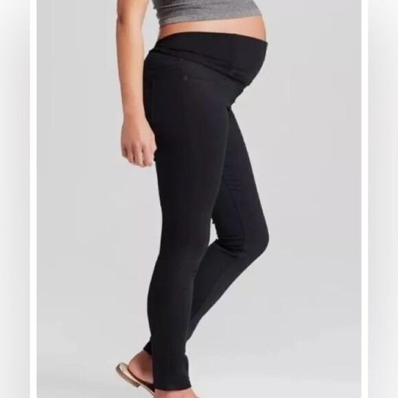 Isabel by Ingrid+isabel Size 12 black over belly skinny maternity jeans NWT - Picture 7 of 10